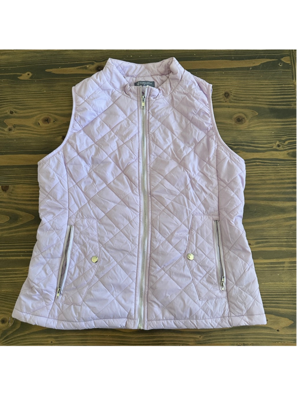 FUINLOTH Lavender Quilted Vest Women's M Lightweight Puffer Outerwear